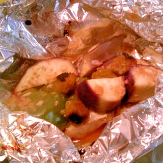 鶏胸肉と茄子・ピーマンの梅味噌ホイル焼き